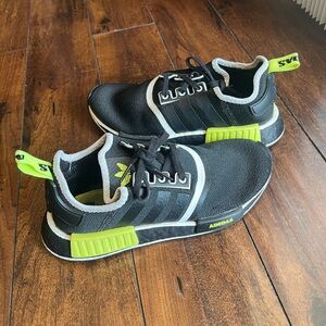 Adidas Kids Sneakers in Black and Neon Green